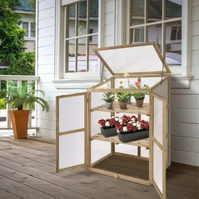 Giantex Garden Portable Wooden Greenhouse