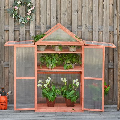 Outsunny Garden Wood Greenhouse