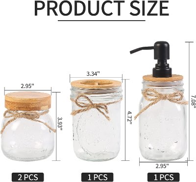 The G Bathroom Accessories Set Product Size