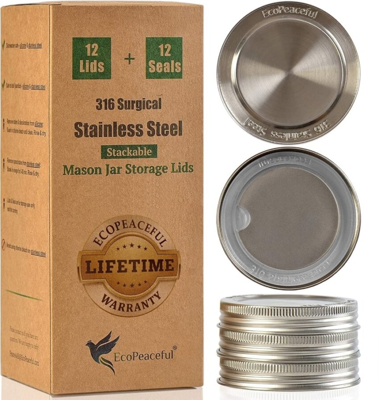 Surgical Stainless Steel Mason Jar Lids