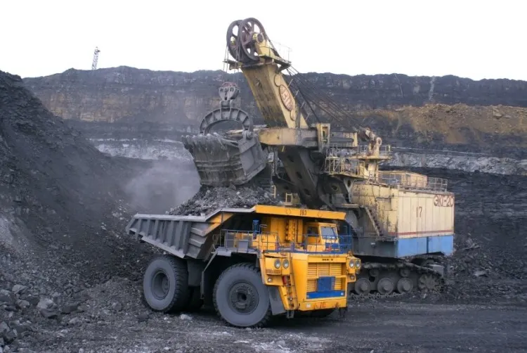 Coal Mine Site and a Tractor