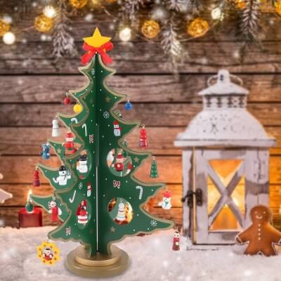 Small Christmas Tree with Christmas Ball Decorations