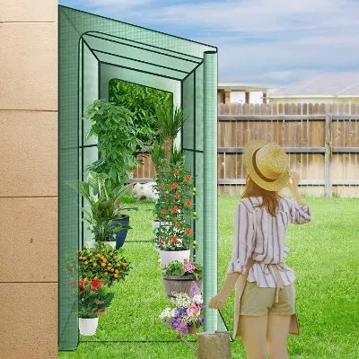 Lean to Wall Mini Walk-in Greenhouse Product Sample