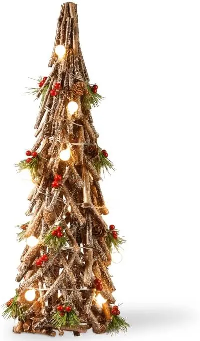 Color Brown Christmas Tree with Lights