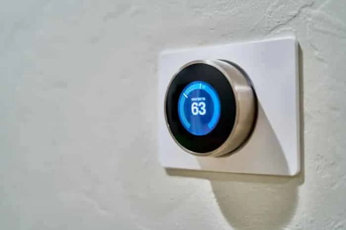 Smart Digital Thermostat on a Wall
