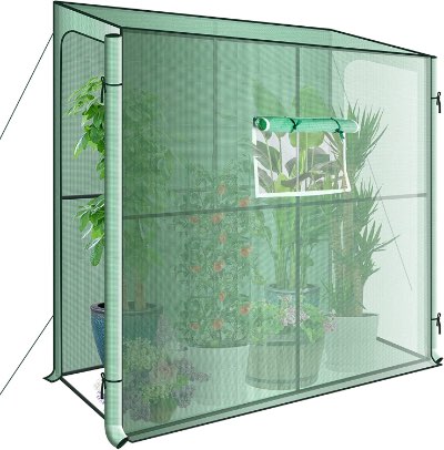 Solution4Patio Lean to Wall Mini Walk-in Greenhouse