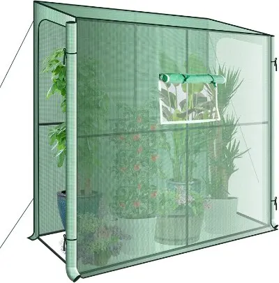 8 Best Backyard Greenhouse Ideas 12 Solution4Patio Lean to Wall Mini Walk-in Greenhouse