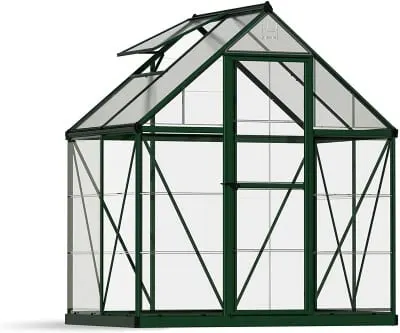 26 Best Greenhouse Windows: Ideas & Units to Use 22 Greenhouse with Black Frame