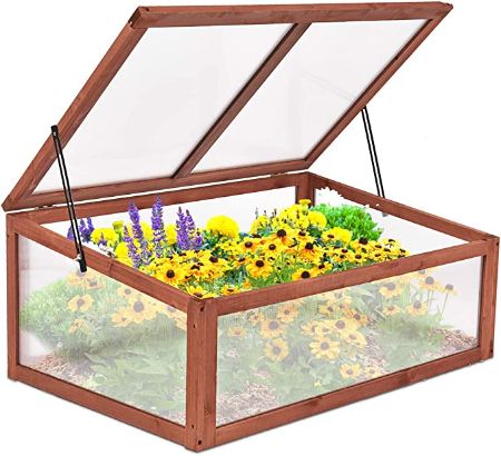 Giantex Garden Portable Wooden Green House Cold Frame