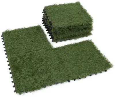 10 Best Greenhouse Floors to Buy Today 9 Golden Moon Artificial Grass Turf Tile Interlocking