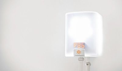 Deciwatt NowLight solar-powered lamp for sustainable lighting.