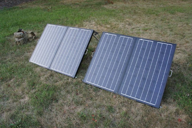 portable solar panels on the ground