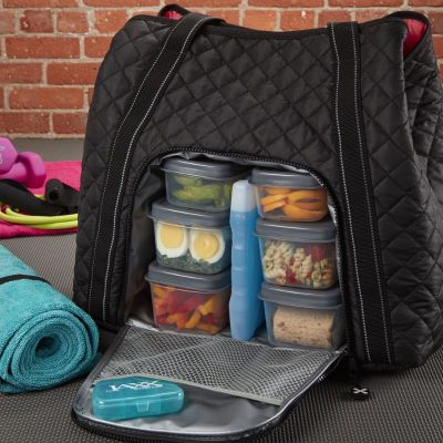 Yoga Meal Preparation Bag Quilted Meal Prep Yoga Bag by Fit & Fresh