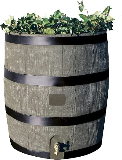 16 Best Rain Barrels for Water Collection 11 RTS Home Accents Round Gallon Rain Barrel