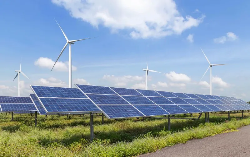 Solar Panel with Windmills