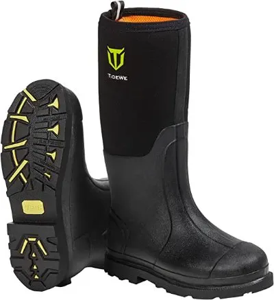 TIDEWE Rubber Work Boot for Men with Steel Shank