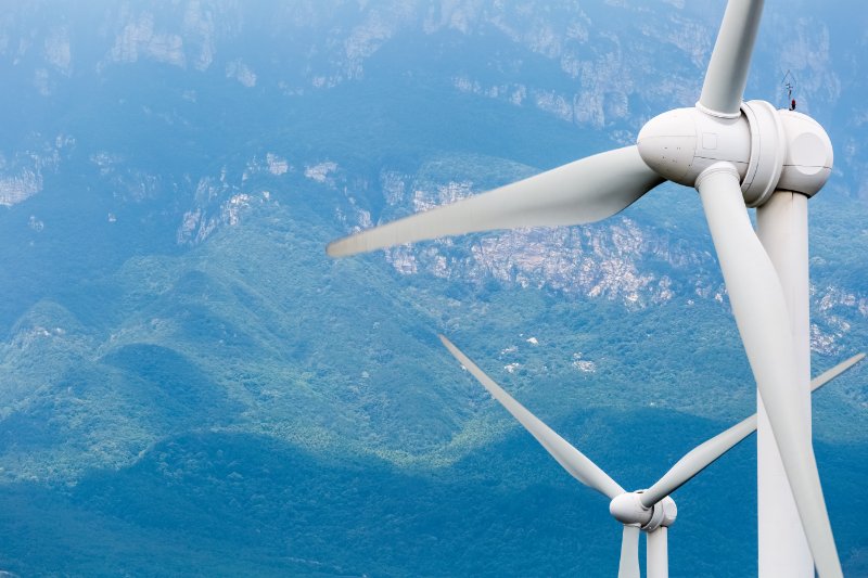 Closeup of Wind turbine