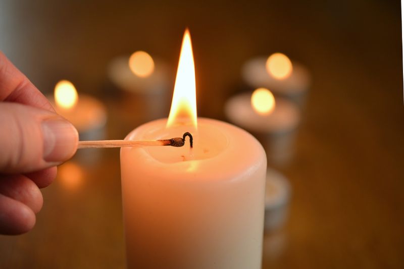 A candle burning 