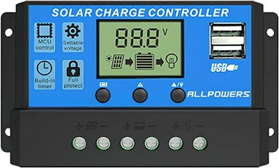 ALLPOWERS 20A Solar Charger Controller Solar Panel Battery Intelligent Regulator 