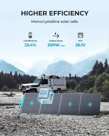 Solar Panel with a Camping car behind