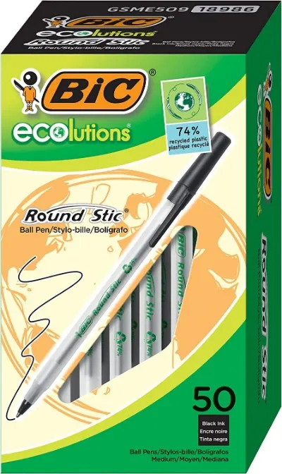 24 Best Eco-Friendly Pens to Buy Today 9 Box of Bic Ecolutions Pens