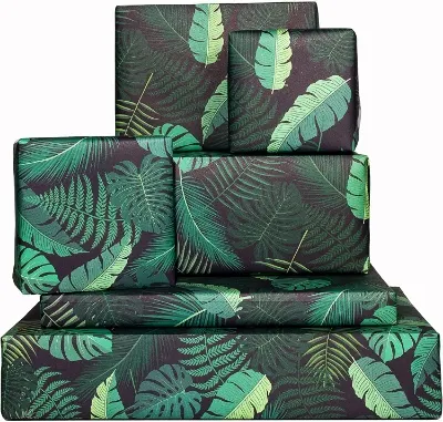 10 Best Sustainable Gift Wrapping Options 1 CENTRAL 23 Wrapping Paper with leaves print design