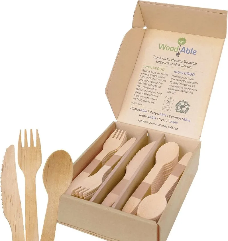 21 Best Eco-Friendly Travel Products 18 Disposable Wooden Cutlery Mix