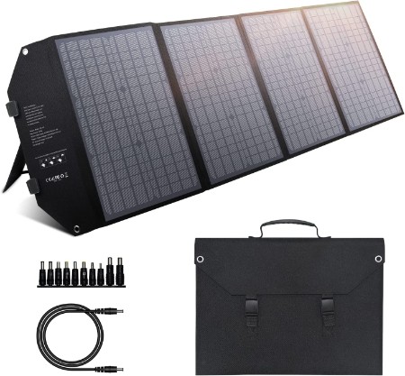 EnginStar Foldable Solar Panel with cord and pouch