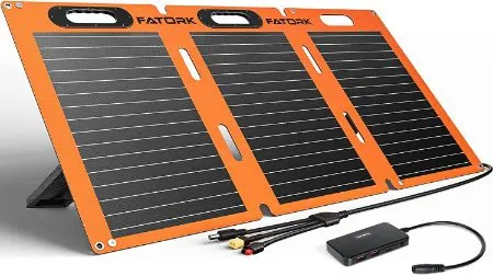 FATORK Portable Solar Panel Kit and cords