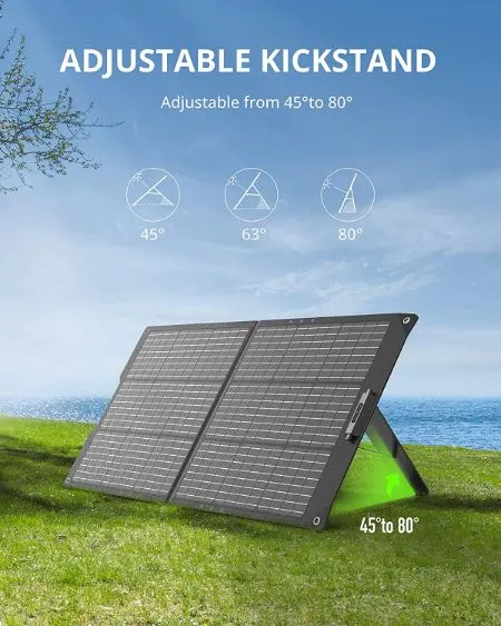 Solar panel on a green field