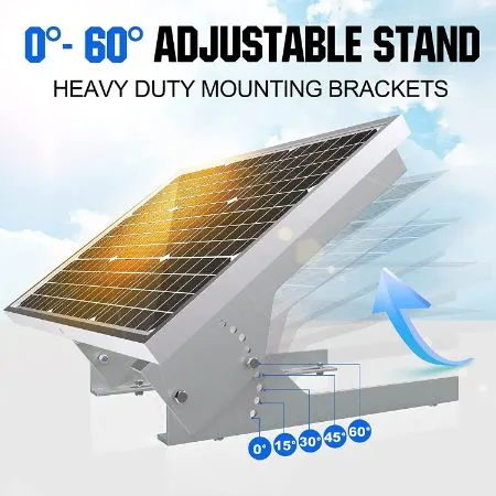 Solar kit with adjustable mounting bracket