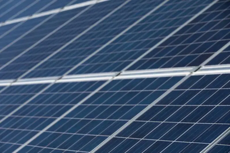 Solar panel installed at greenhouse