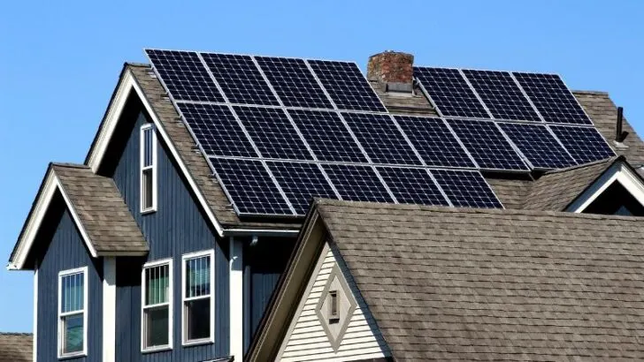 Solar panels on the roof