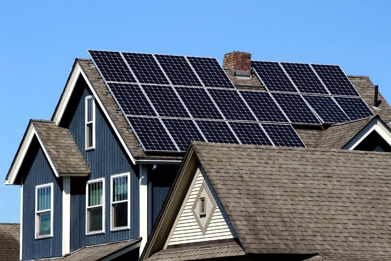 Solar panels on the roof