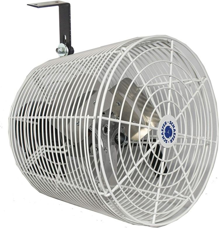 round white greenhouse fan with ready mount