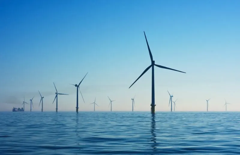 Wind turbines on the sea