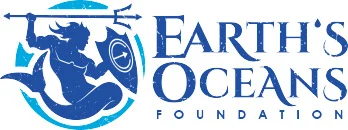 EOF blue merman with shield logo of earth's oceans foundation