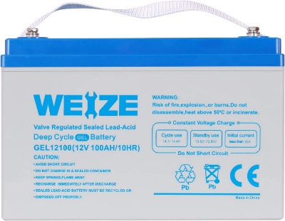 12V Pure Gel Deep Cycle Rechargeable Battery by Weize