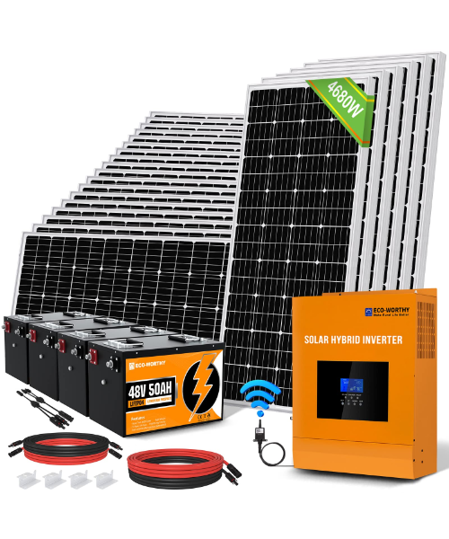 ECO-WORTHY 8KWh 2000W 24V MPPT Solar Power Kit System
