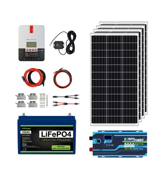 ExpertPower 1.3KWH 12V Solar Power Kit