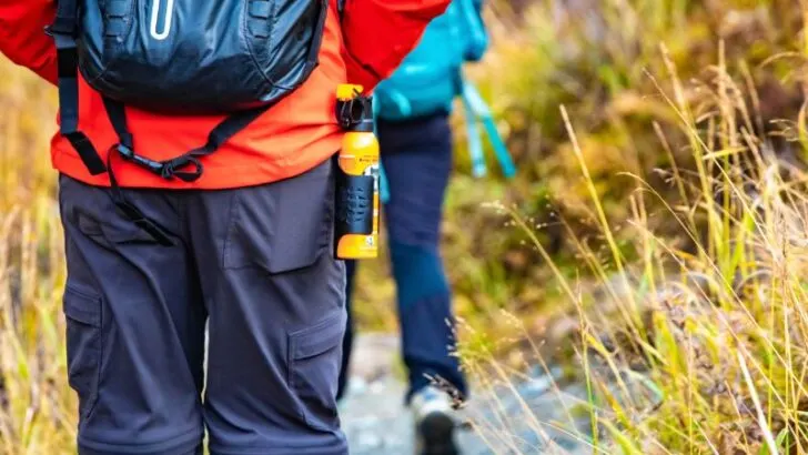 Hiker with bear spray