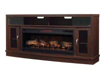 ClassicFlame Deerfield Freestanding Cabinet & 42" Linear Firebox - Antique Brown Cherry
