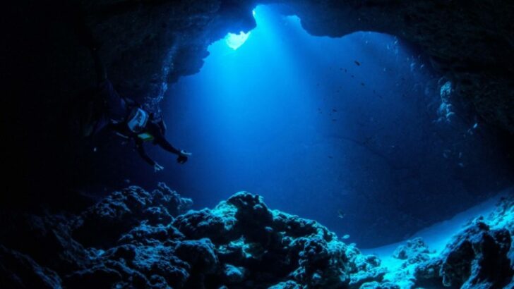 Diver in Mariana Trench