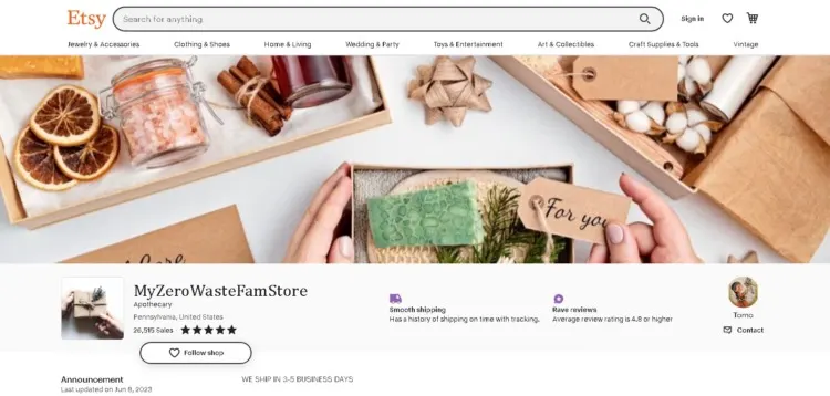 14 Best Zero Waste Stores Online for Eco-Friendly Shopping 6 MyZero Waste Fam Store Page in Etsy
