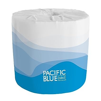 A Roll of Pacific Blue Basic Toilet Paper