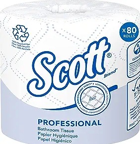 A Roll of Scott Professional 100% Recycled Fiber Toilet Paper