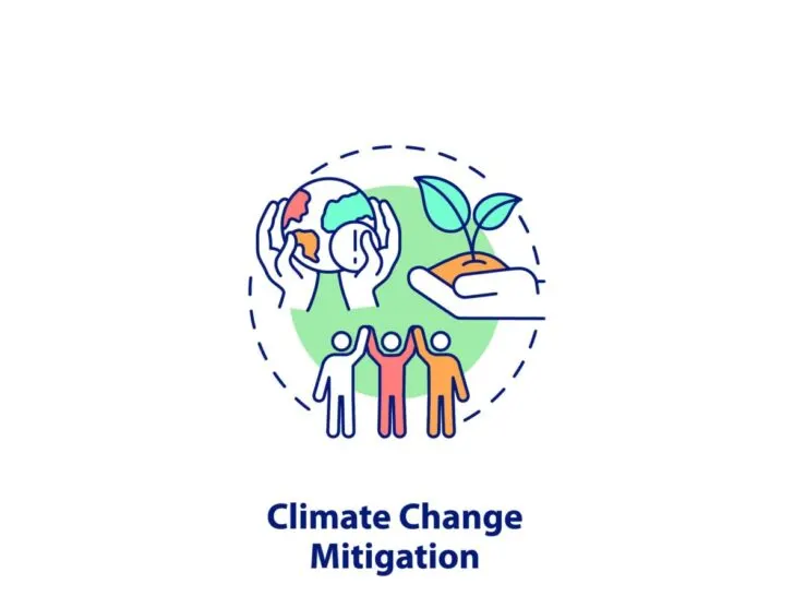 A logo concept of climate change mitigation