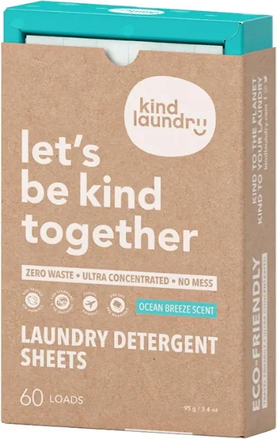 10 Best Eco-Friendly Laundry Detergents 6 Kind Laundry Low-Waste Detergent Sheets Box