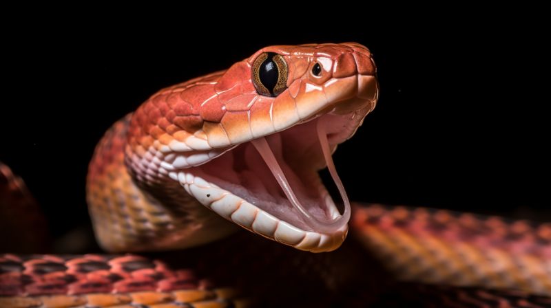 A close-up of a corn snake