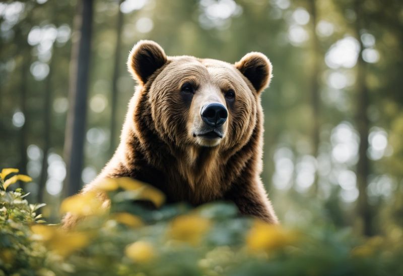 Brown bear in the woods